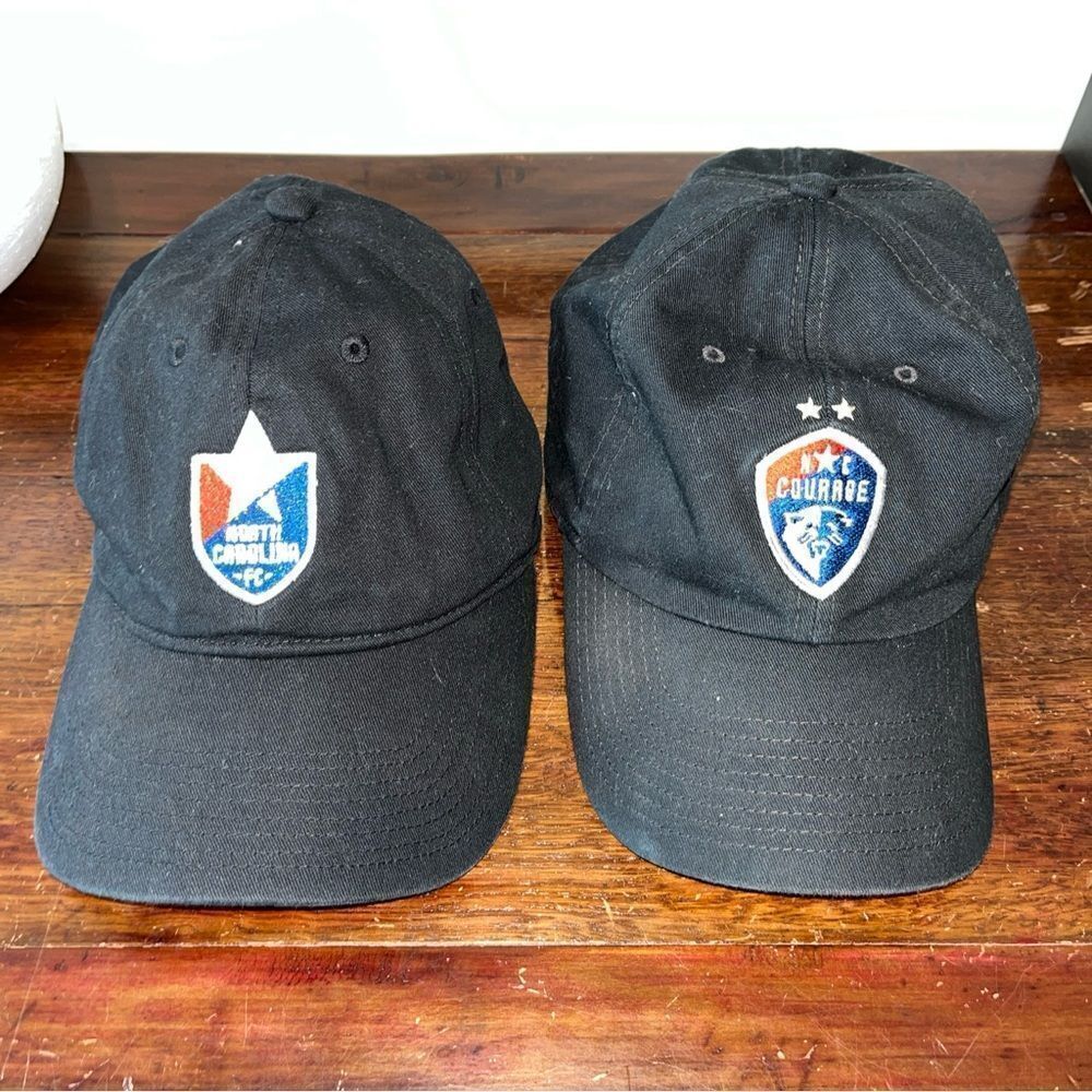 2-NIKE NC courage LS women’s soccer team cap & North Carolina FC caps black